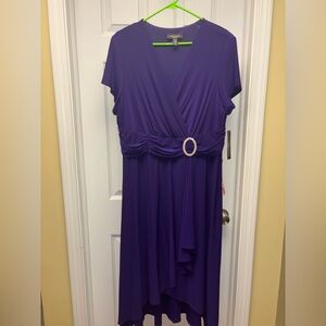 R&M Richards Purple Asymmetrical Cocktail/Evening Dress | Size 20W | NWT